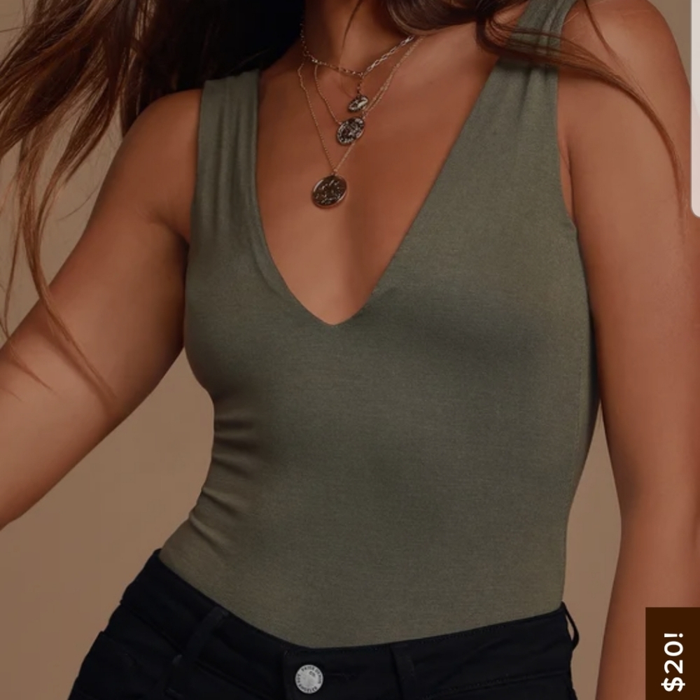 Check You Out Olive Green Sleeveless Bodys…